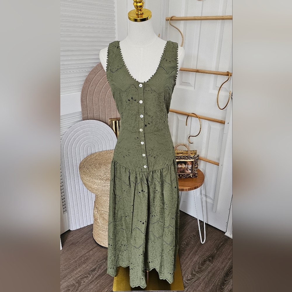 HOUSE OF HARLOW 1960 OLIVE MIDI DRESS🫒